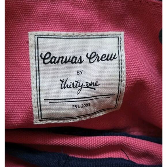 Thirty-One Canvas Crew Mini Natural with Pink - Picture 5 of 5